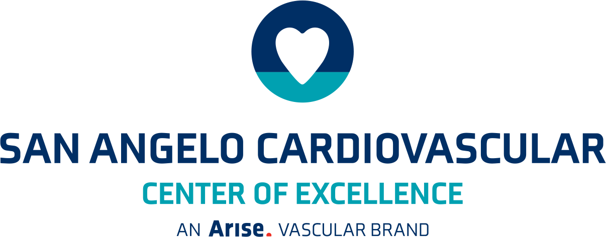 The logo for san angelo cardiovascular center of excellence