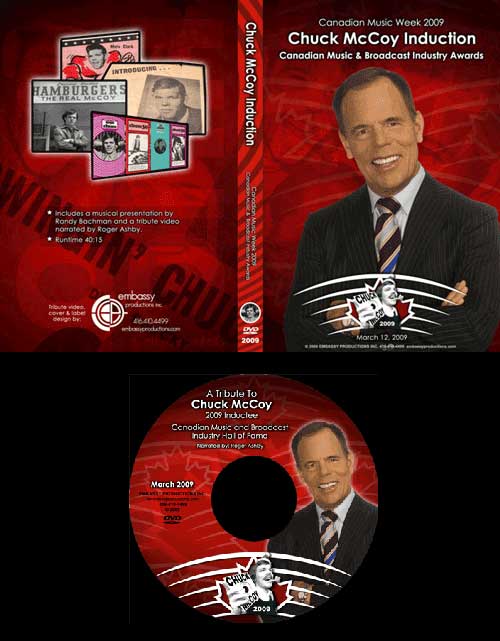 A man in a suit and tie is on the cover of a dvd called chuck mccoy induction