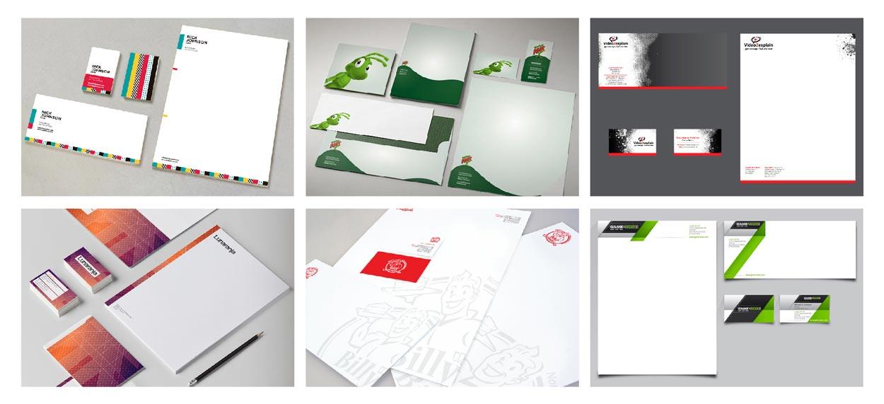 A collage of images of different types of stationery.