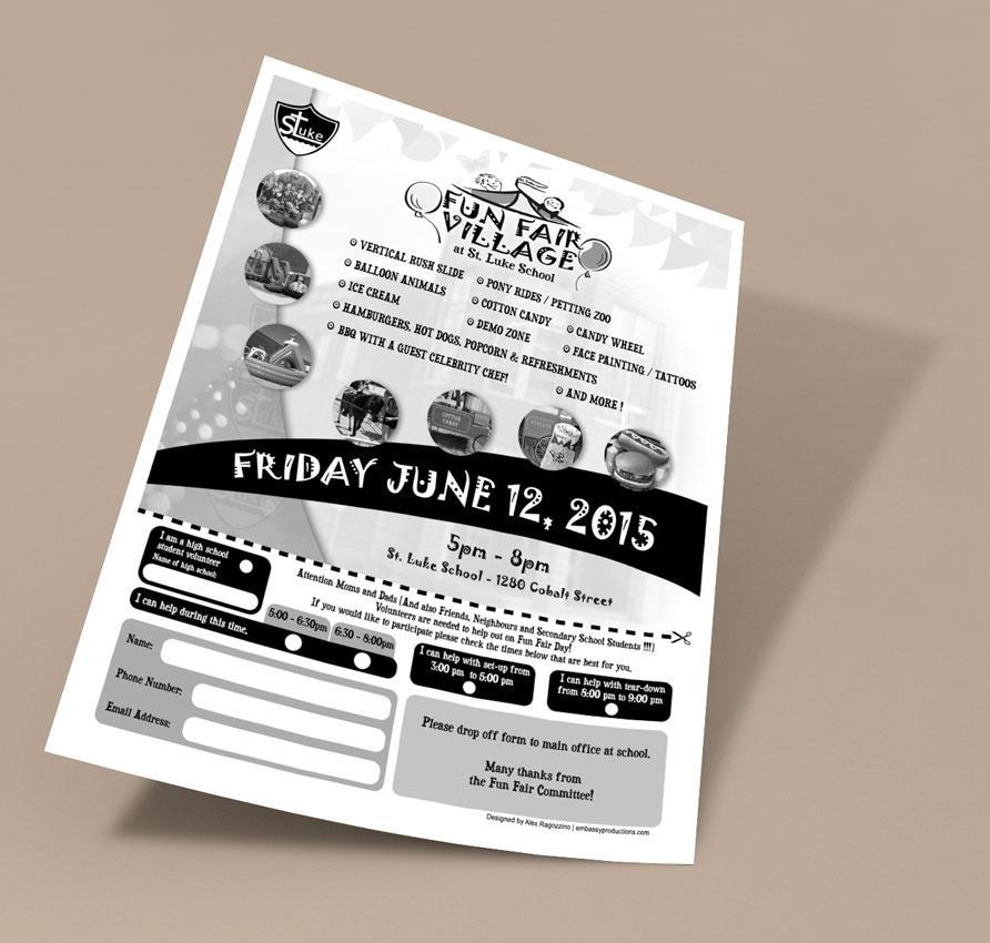 A black and white flyer for friday june 12 , 2015
