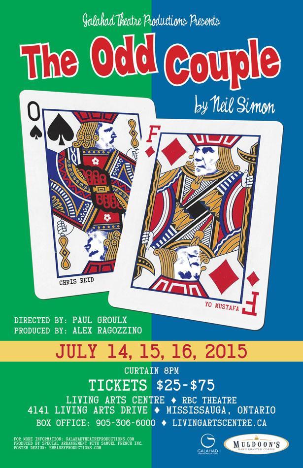 A poster for a play called the odd couple