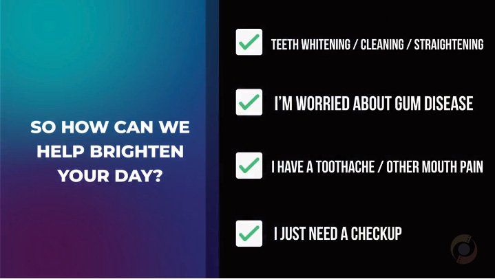 A poster asking how can we help brighten your day