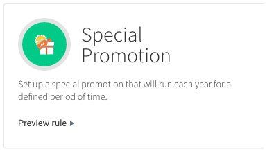 A special promotion that will run each year for a defined period of time.