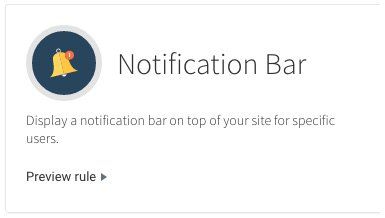 A notification bar is displayed on top of a website for specific users.