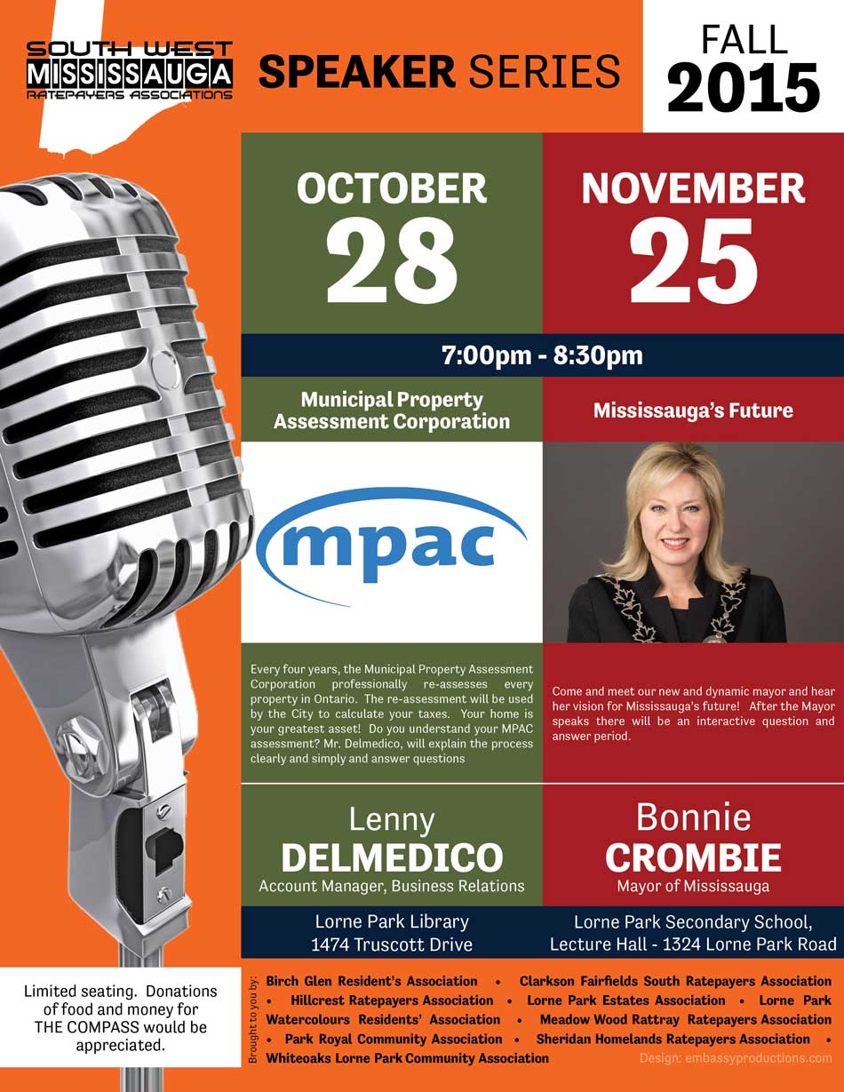 A poster for a speaker series on october 28 and november 25