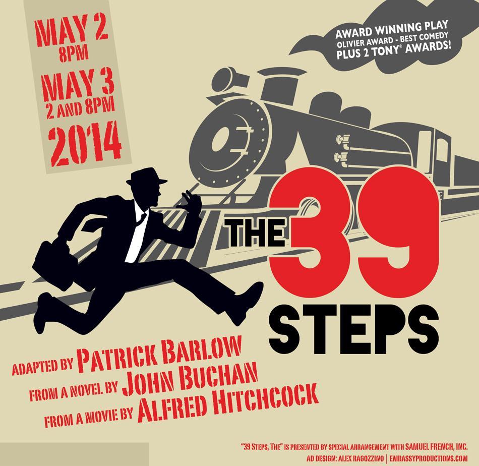 A poster for a play called the 39 steps
