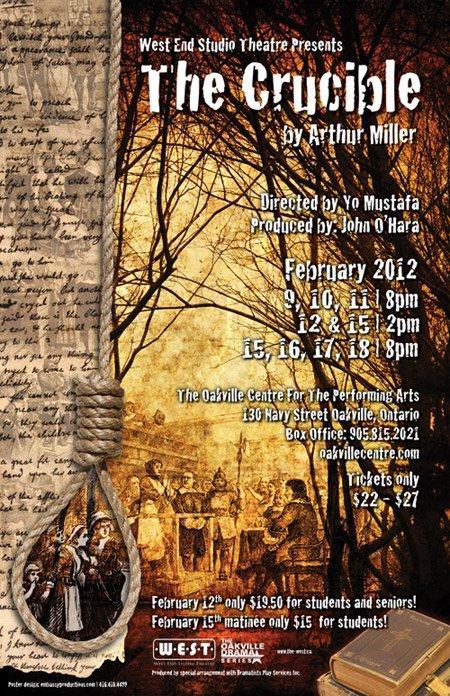 A poster for a play called the crucible