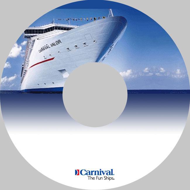 A carnival cruise ship is shown on a cd
