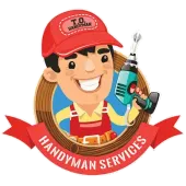 A cartoon illustration of a handyman holding a drill.