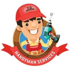 A cartoon illustration of a handyman holding a drill.