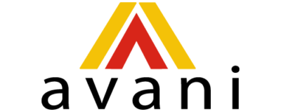 A logo for avanti with a yellow and red triangle