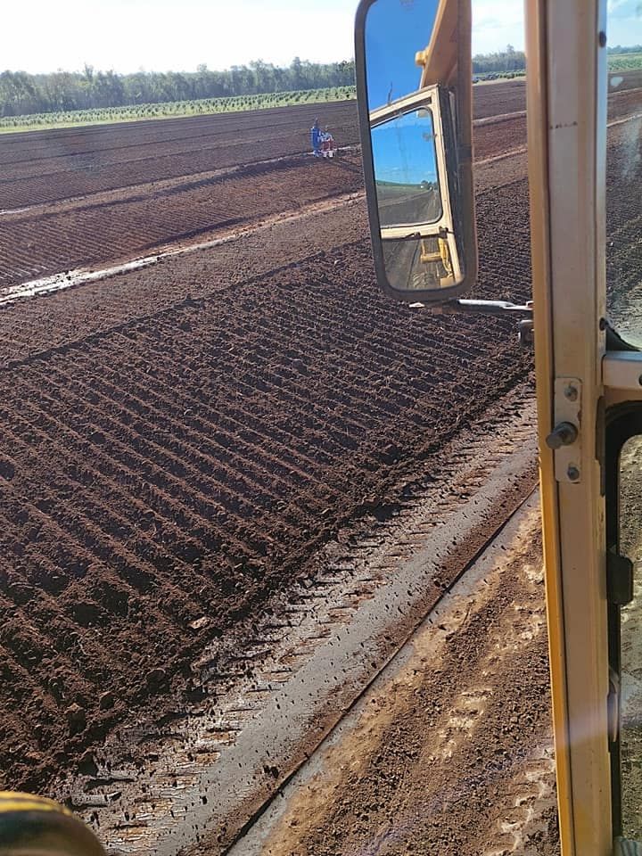 A Person is Driving a Bulldozer on a Dirt Road — B E Laser Levelling QLD in Bucca, QLD