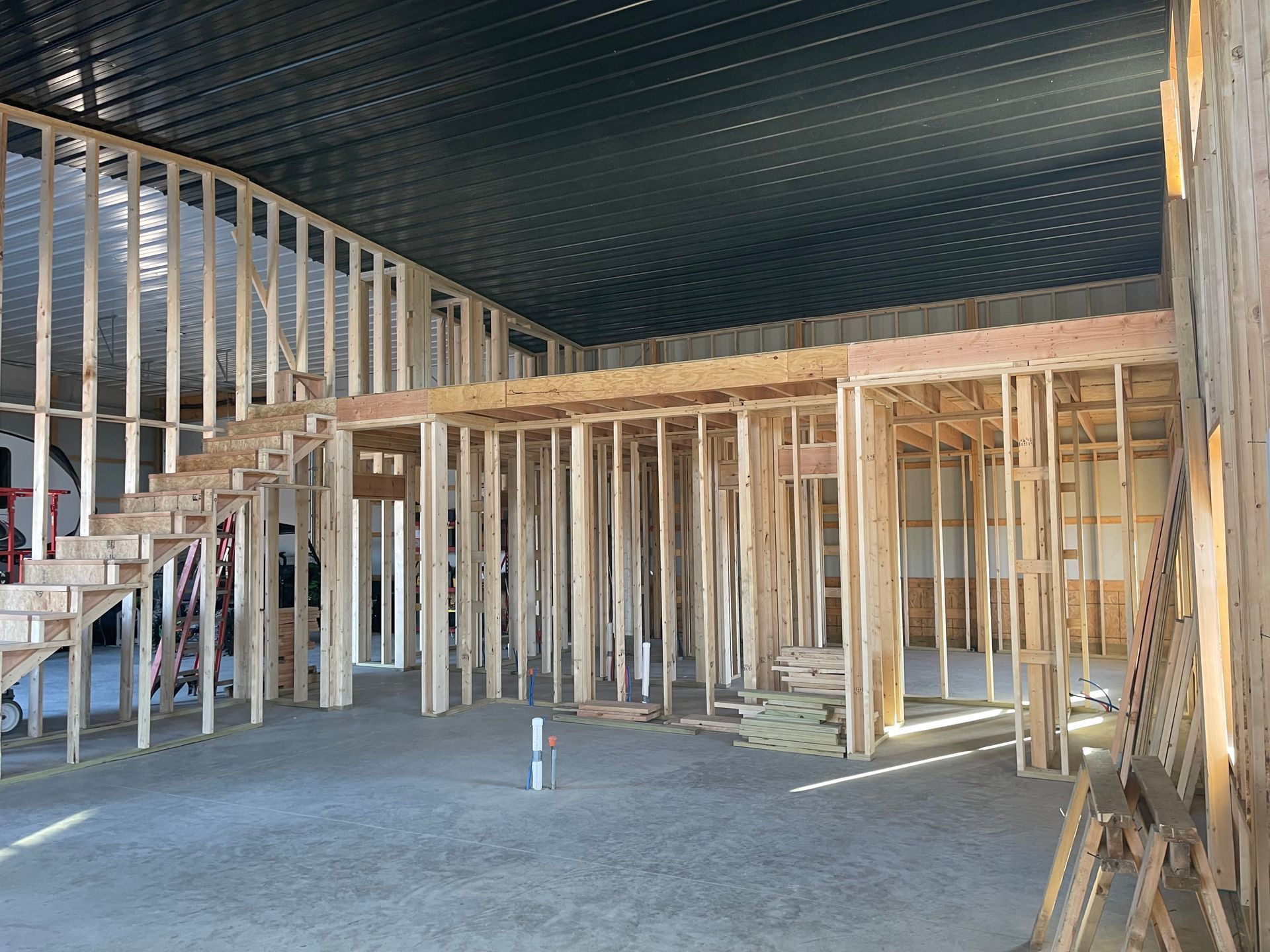 An Unfinished Home Construction Project Being Built by Homes Custom Homes in Mid-Missouri.