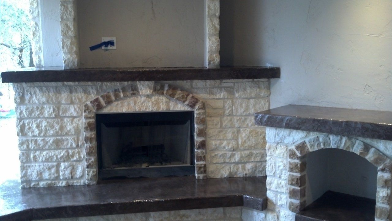 Bricked Fireplace — Helotes, TX — Easter Concrete Contracting