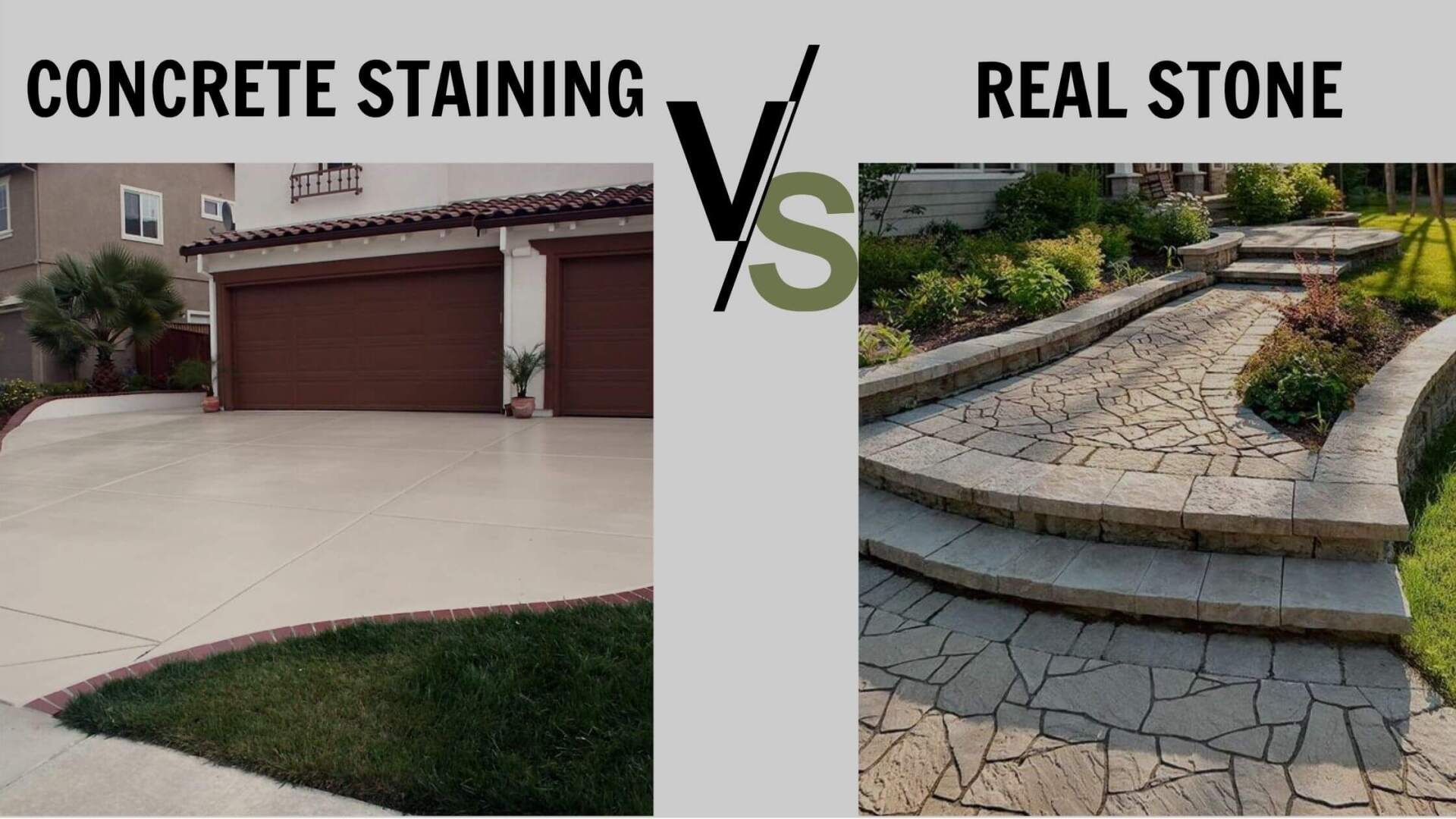 Concrete staining vs real stone
