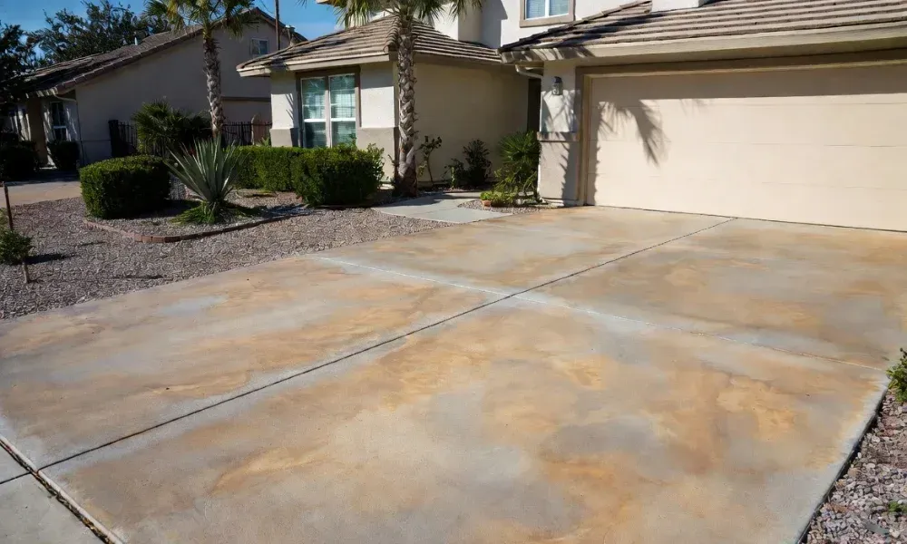 Colored _ Stained Concrete Driveway