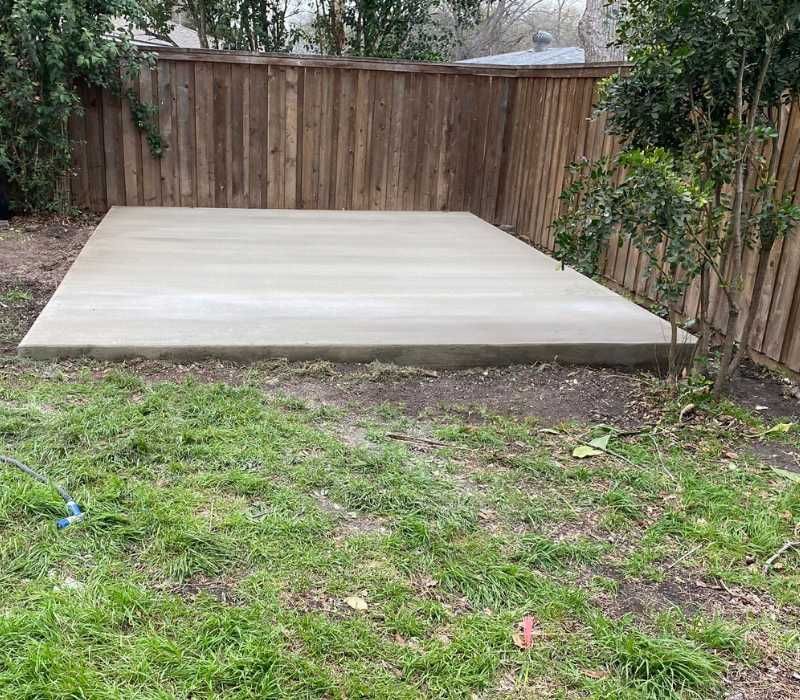 backyard concrete floor