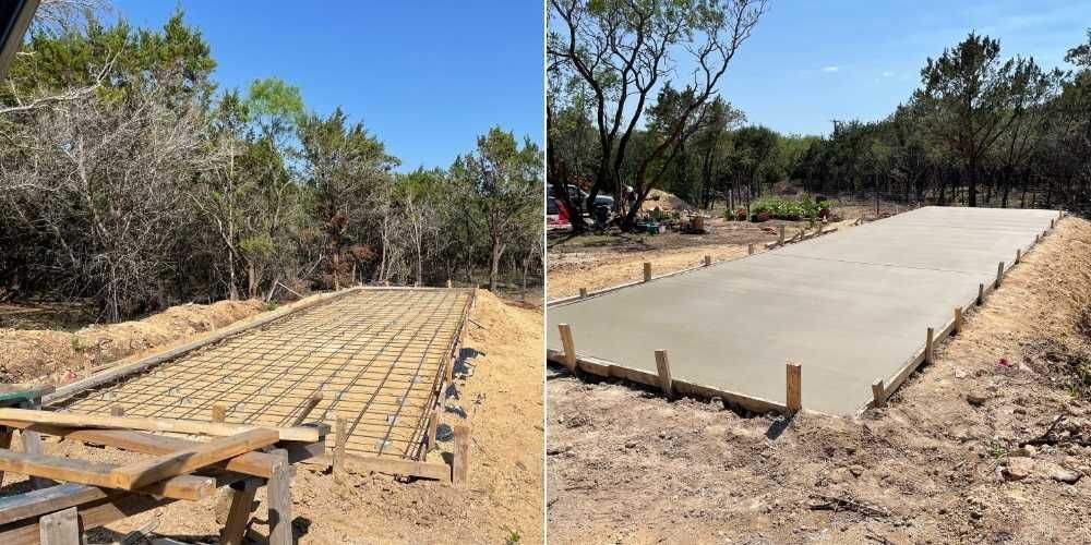 concrete contractor in San Antonio prepared slab with rebar and joints