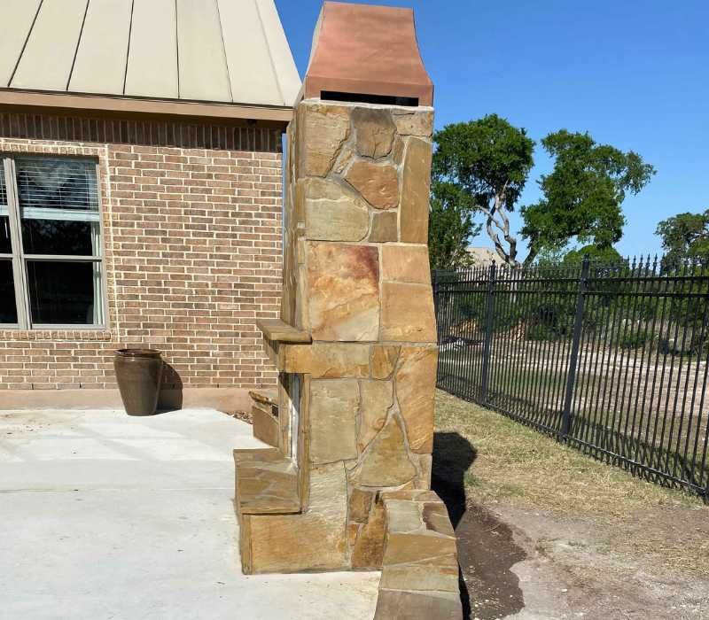flagstone fireplace