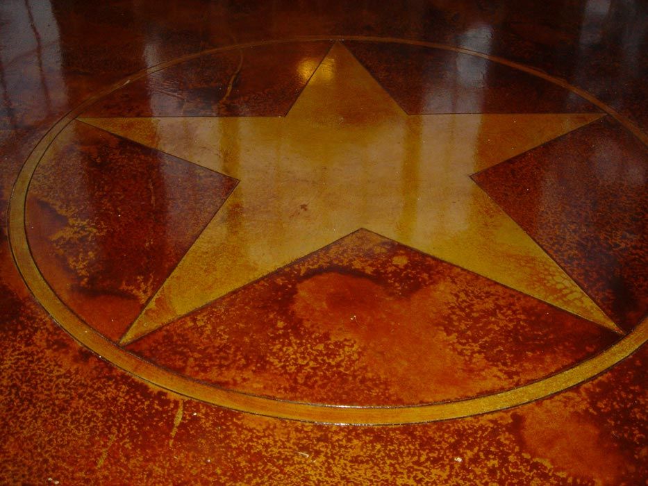 Yellow Star Laminated on the Floor — Helotes, TX — Easter Concrete Contracting