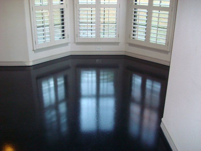 Glossy Black Floor — Helotes, TX — Easter Concrete Contracting