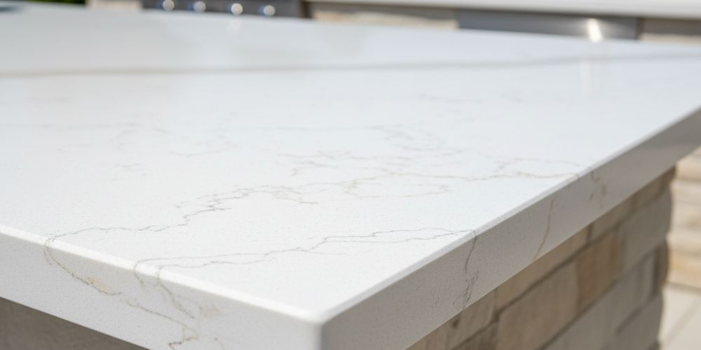 outdoor kitchen idea for dense stone counter