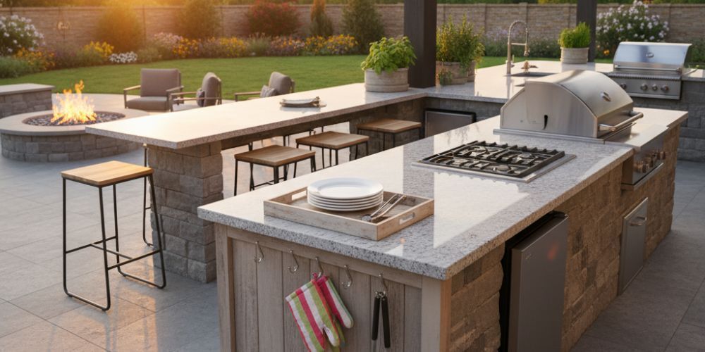 outdoor kitchen idea for drop‑zone shelf near the entry for trays and mitts
