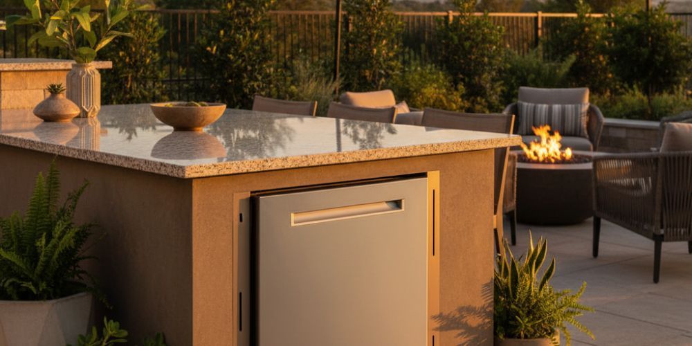 outdoor kitchen idea for outdoor dishwasher