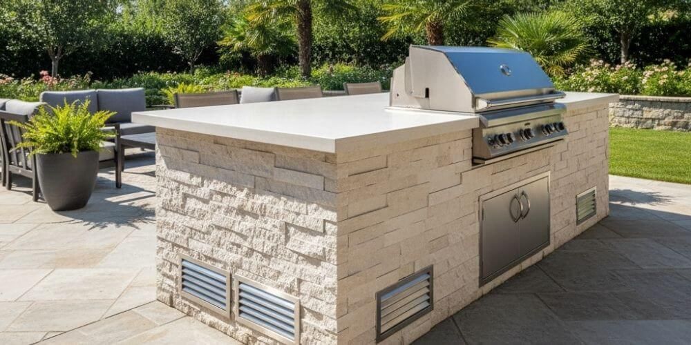 outdoor kitchen idea of Island vent panels