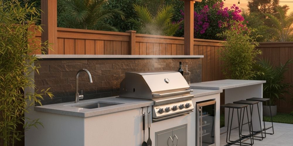 outdoor kitchen ideas for clearance to combustibles