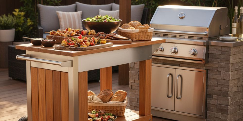 outdoor kitchen ideas for rolling cart
