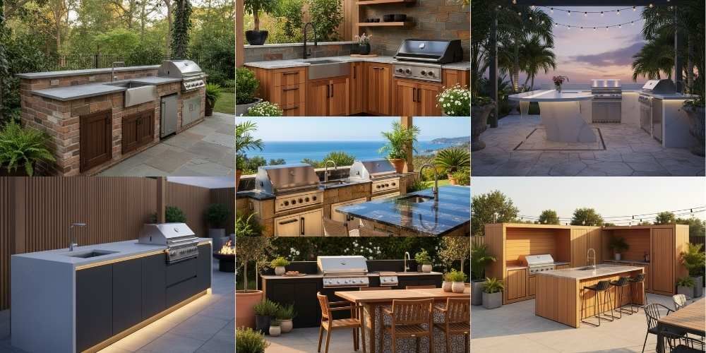 outdoor kitchen material ideas by style