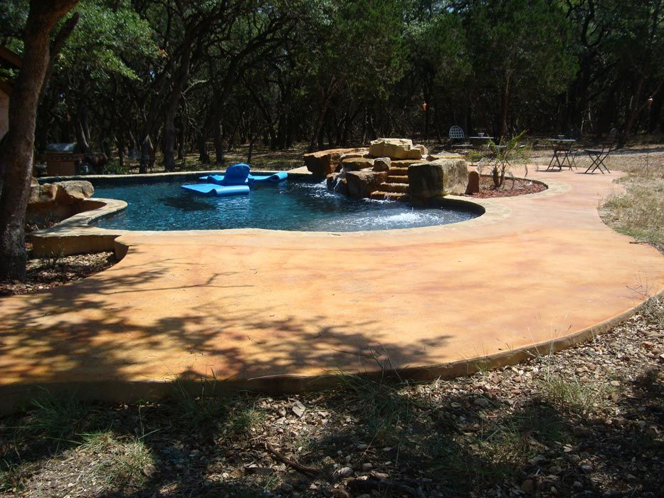 Stained Pool Deck — Helotes, TX — Easter Concrete Contracting