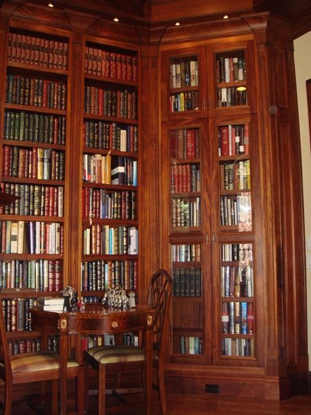 A library with lots of books on the shelves