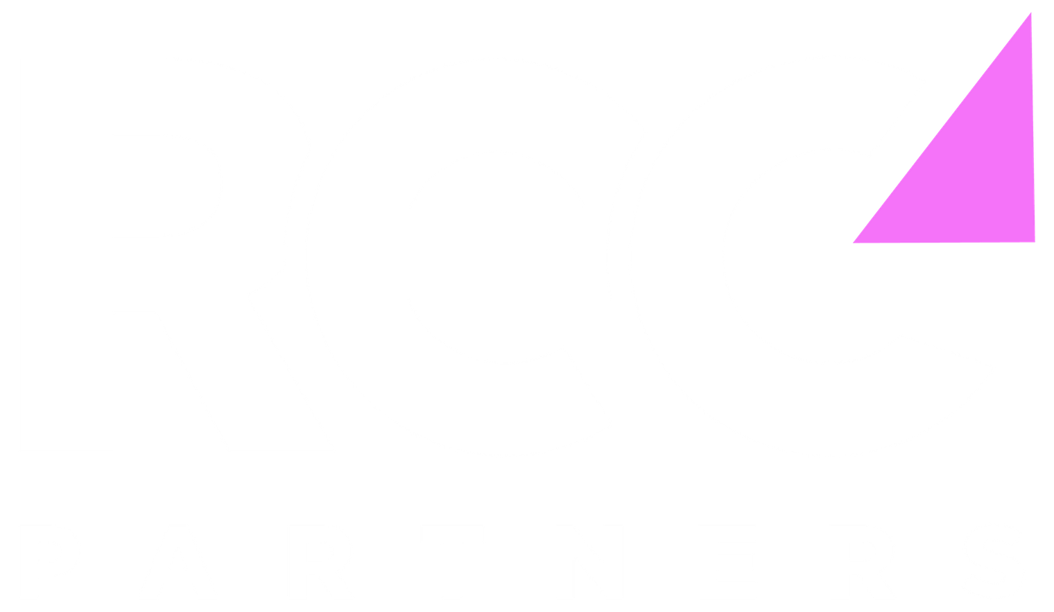 Pink triangle on a white background.