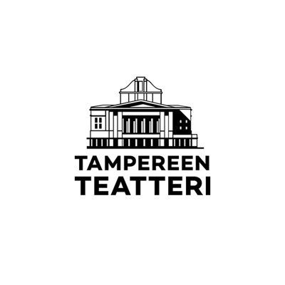Tampereen Teatterin logo, teatterirakennuksen kuvitus alla olevalla nimellä.