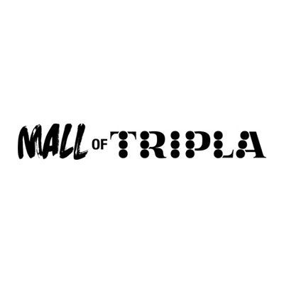 Mall of Triplan logo, musta teksti valkoisella taustalla.