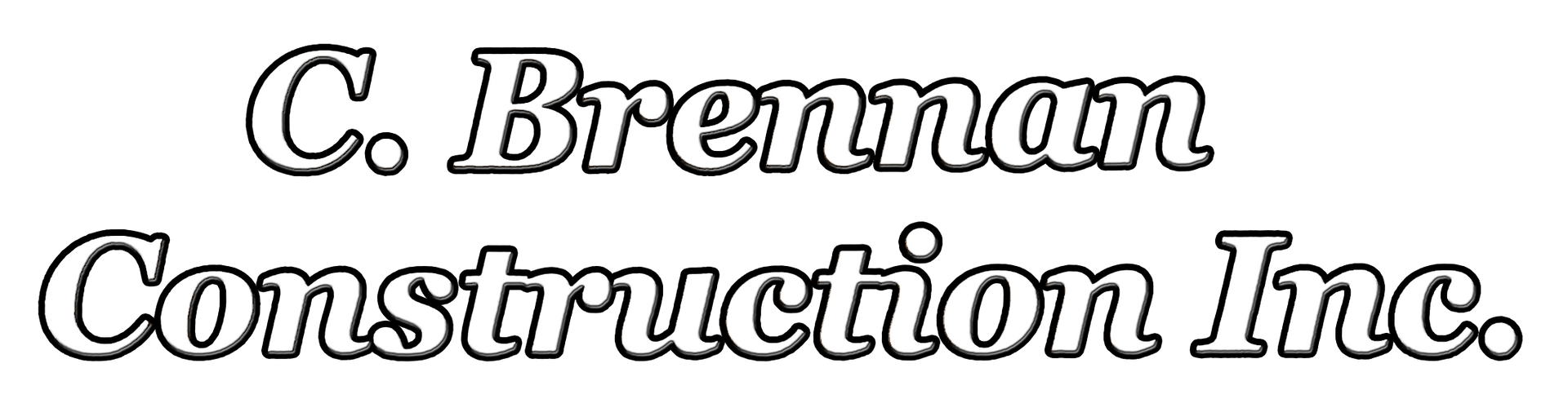 A black and white logo for c. brennan construction inc.