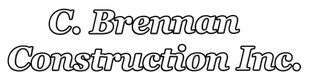 A black and white logo for c. brennan construction inc.