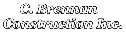 A black and white logo for c. brennan construction inc.