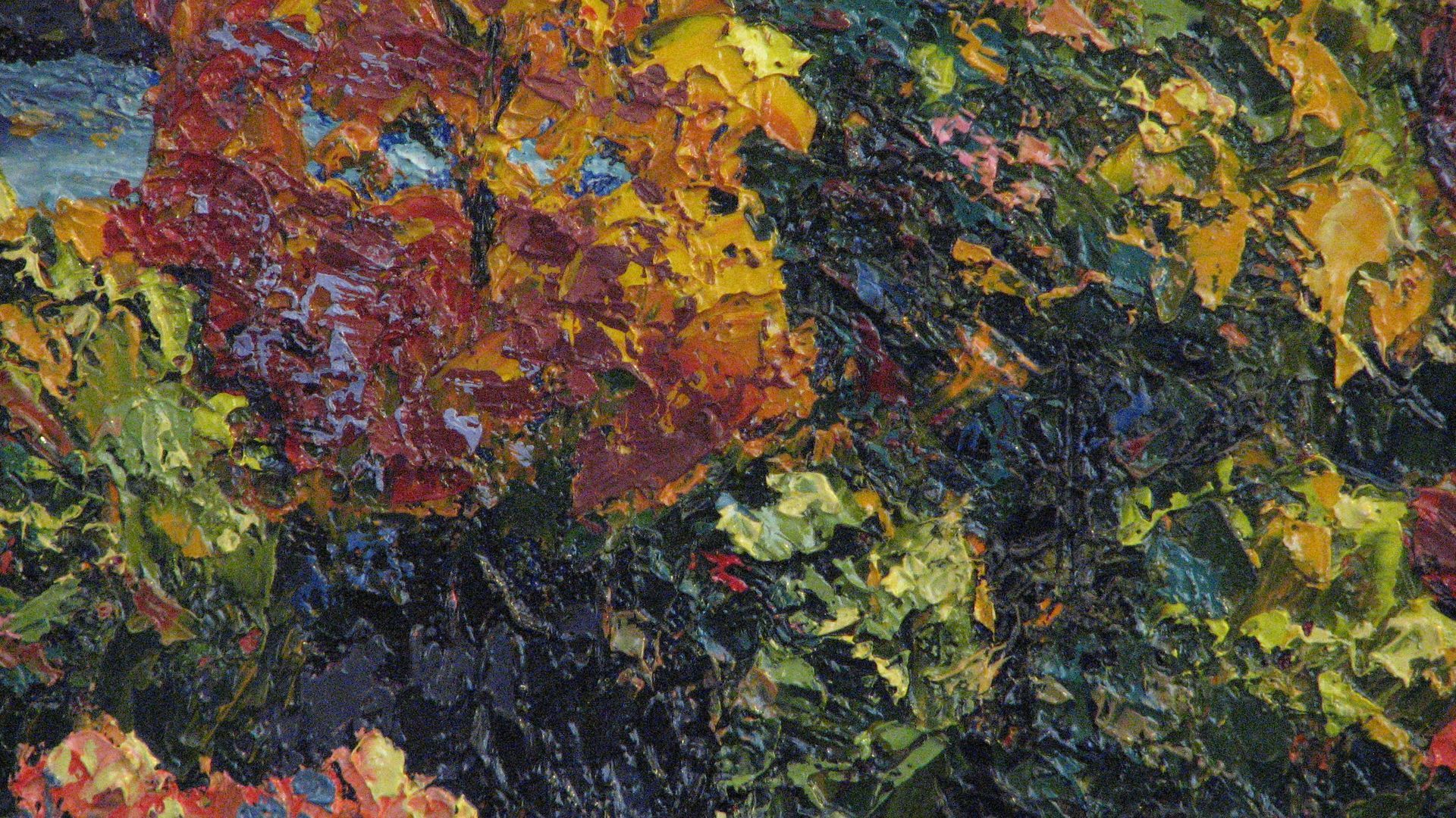 Oil Painting of Tree Leaves