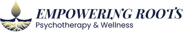 A logo for empowering roots psychotherapy and wellness