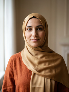 Muslim woman in hijab with calm confident expression, therapy intensives Etobicoke