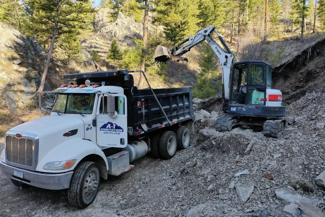 Transporting Soil On A Dump Truck — Kalispell, MT — A-1 Sanitation