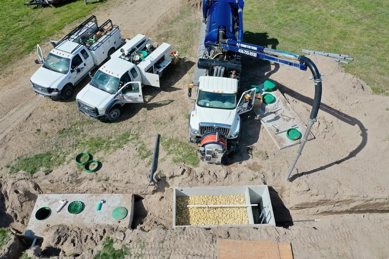 Septic Tank Installation With Trucks — Kalispell, MT — A-1 Sanitation