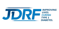A logo for jdrf improving lives curing type 1 diabetes.
