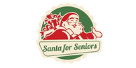 A logo for santa for seniors with a picture of santa claus giving a thumbs up.