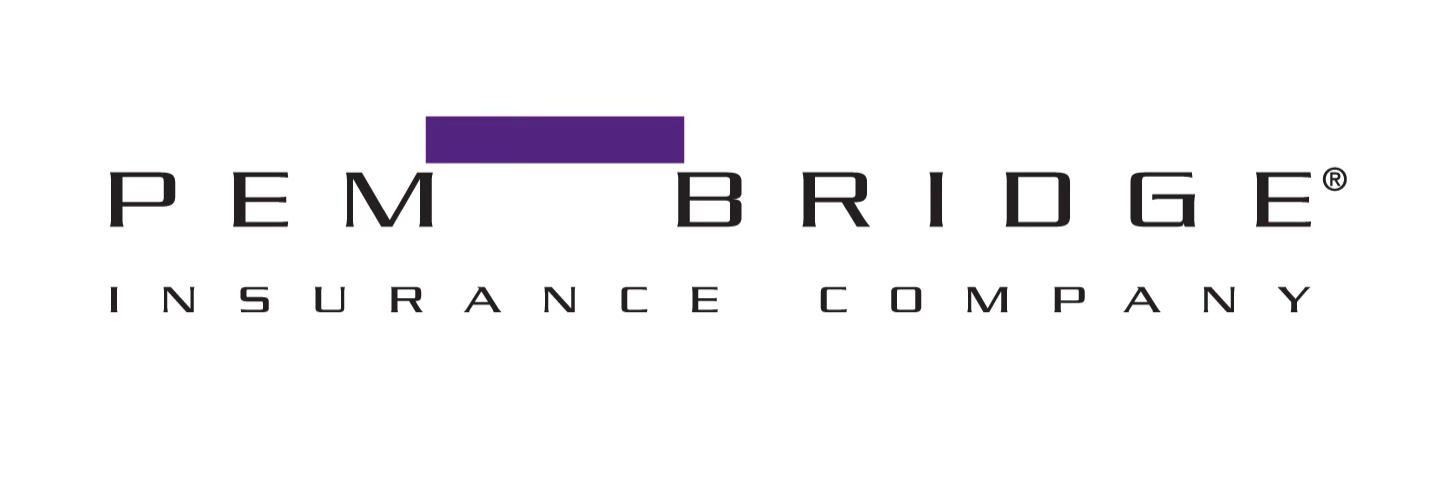 Logo for Pembridge Insurance Company with a purple rectangle over the 