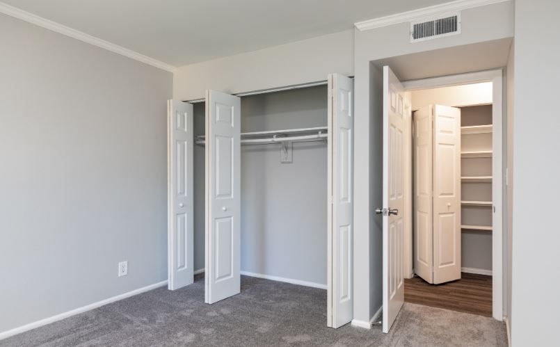 Interior photo of an empty apartment closet