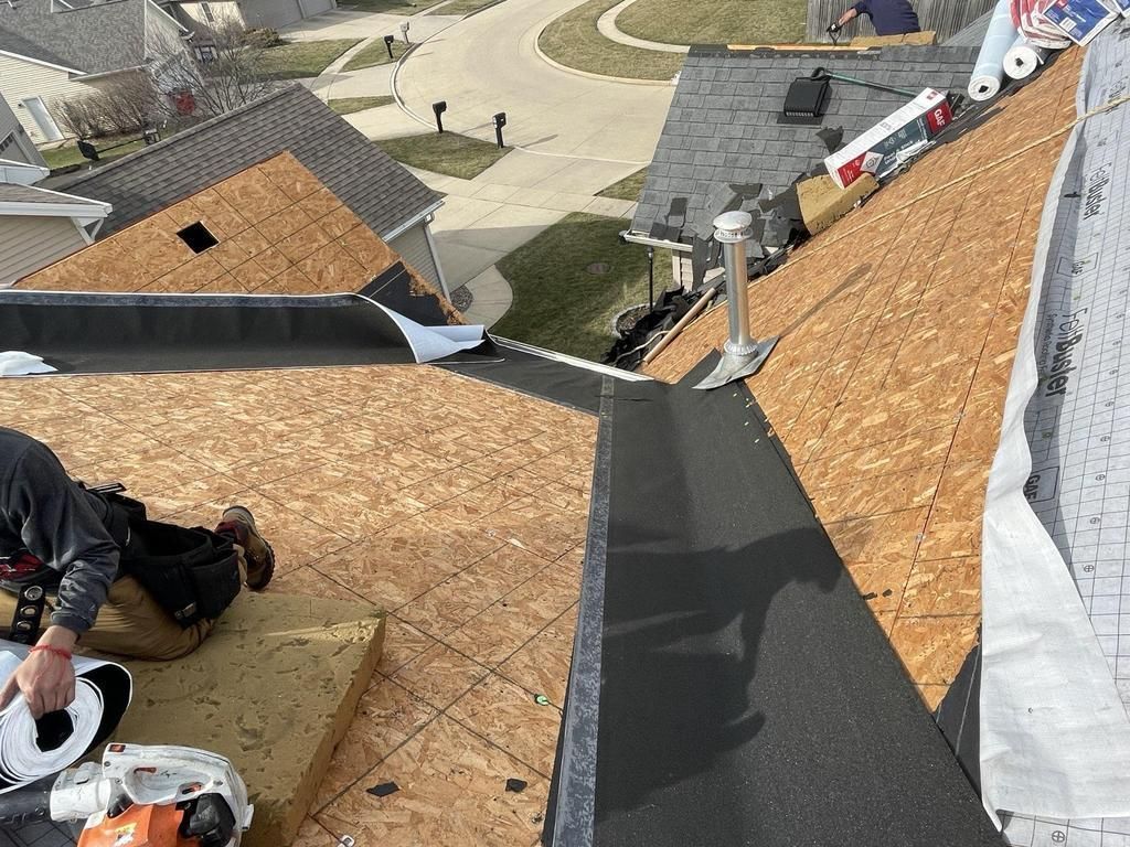 Residential roof installation by Unity Construction Inc.